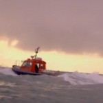 Lifeboat in stormy seas
