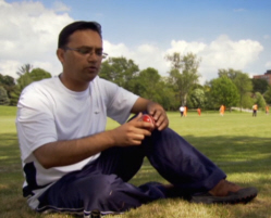 Param Singh with Cricket Ball