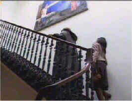 Alison filming the staircase scene