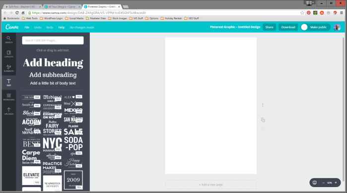 Canva Text Screen