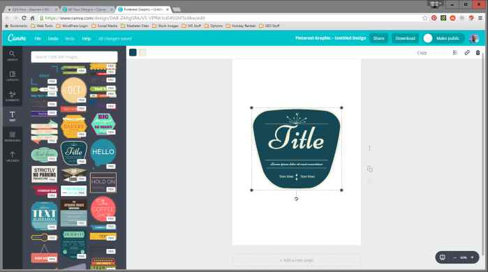 Canva - Title Selected